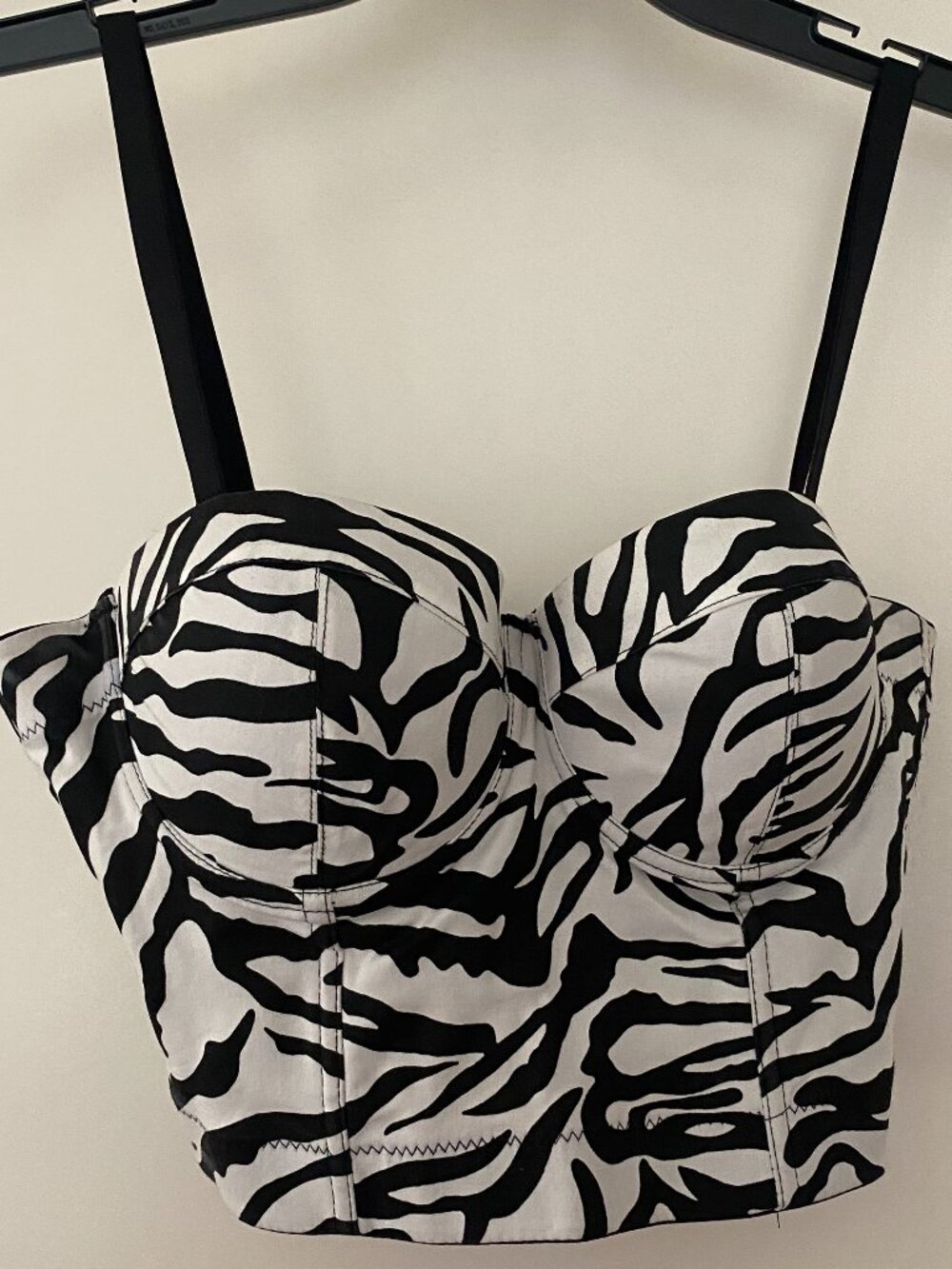ELLACCI zebra pattern bustier crop top corset women's size medium